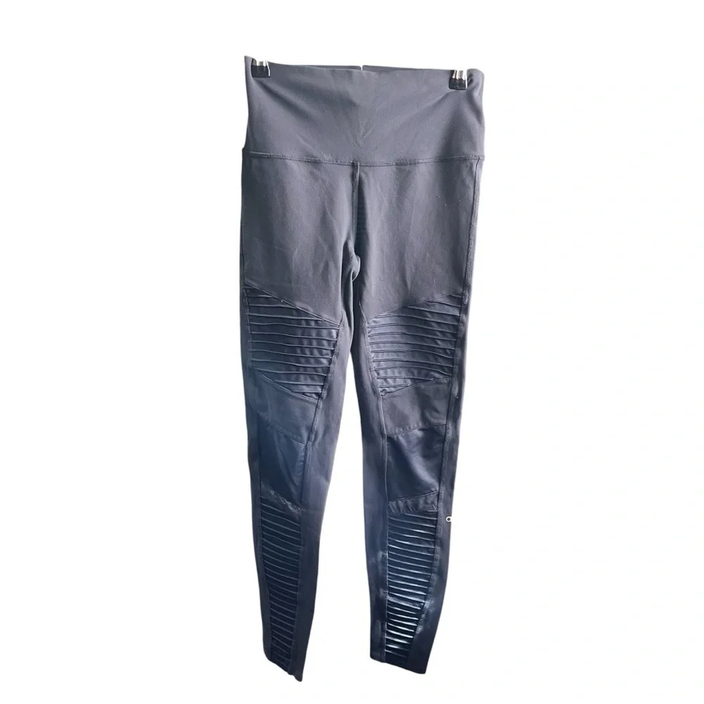 ALO Yoga Women's Gray Moto Leggings Medium